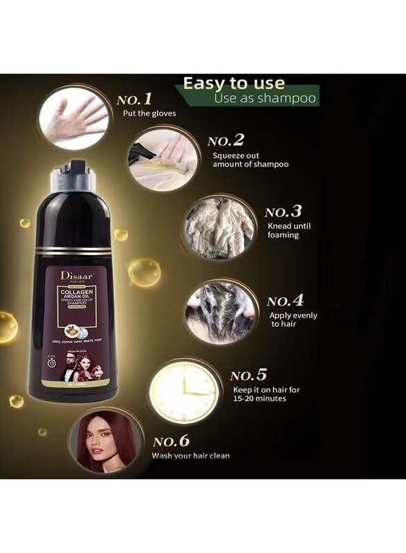 Speedy Hair Color Shampoo 100 Cover Gray White Hair Easy To Use Long Lasting 400ml Red