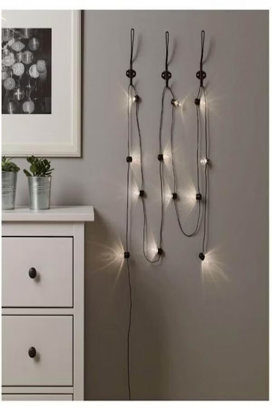 Ikea 12 Lights Battery-Operated LED Lighting Chain, Black