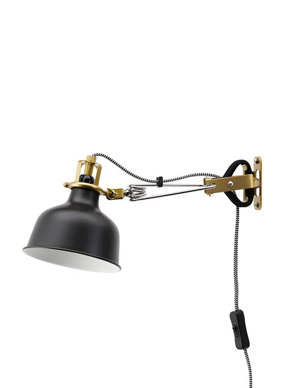 Ranarp Clamp Spotlight, 14 x 12 x 34cm, Black/Gold