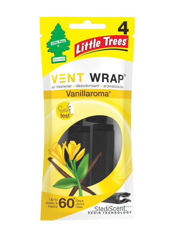 Little Trees Vent Wrap Vanilla Car Air Freshener, Yellow