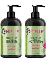 Mielle Rosemary Mint Strengthening Shampoo And Conditioner Infused with Biotin Cleanses and Helps Strengthen Weak