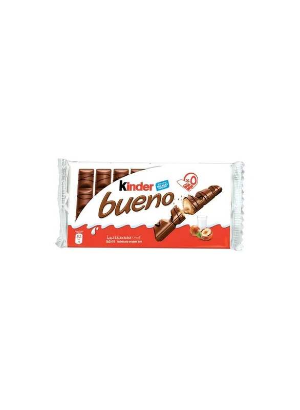 

Kinder Bueno Milk Chocolate Bar In Wafer With Hazelnut Cream 21.5g Pack of 10