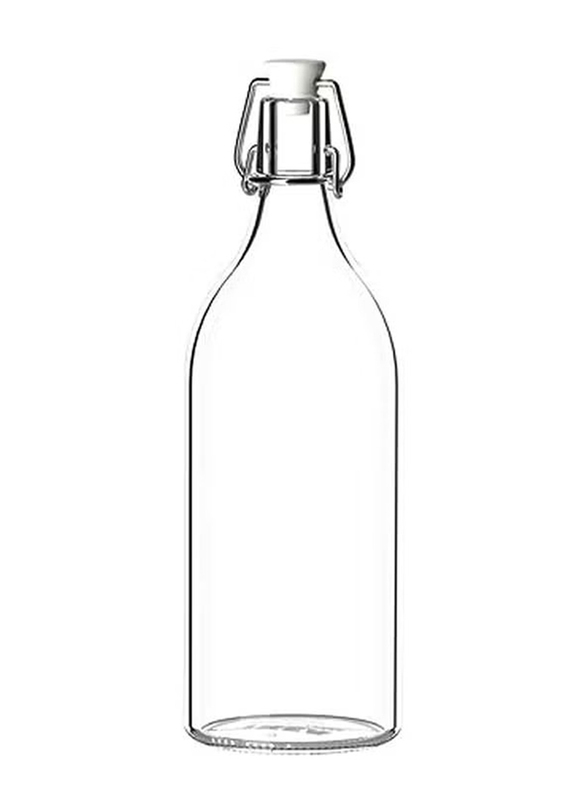 1 Ltr Glass Bottle With Stopper, Clear