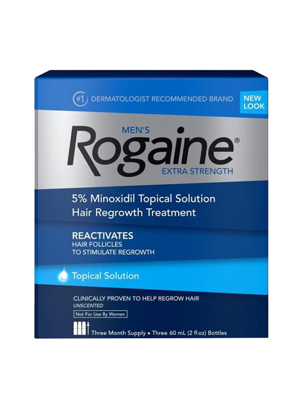 Rogaine Clear Extra Strength Hair Regrowth Solution Set, 3 x 60ml
