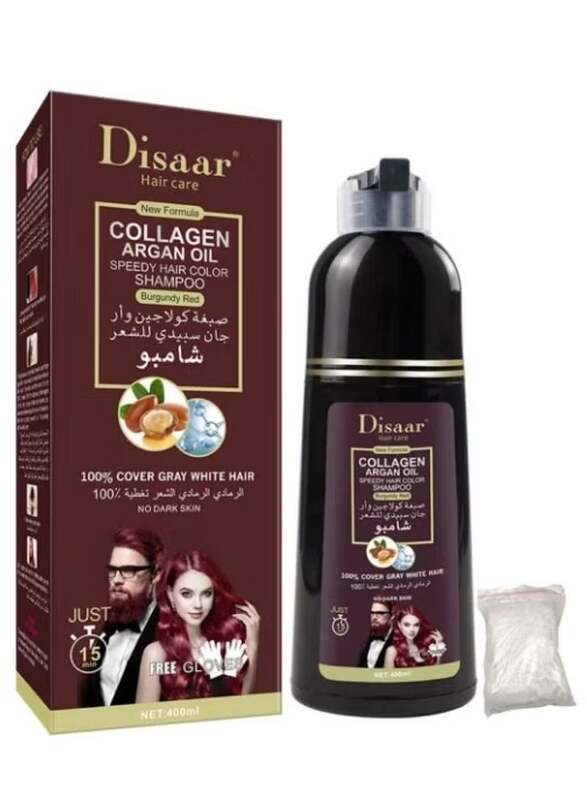 Collagen Argan Oil Speedy Hair Color Shampoo Burgundy Red