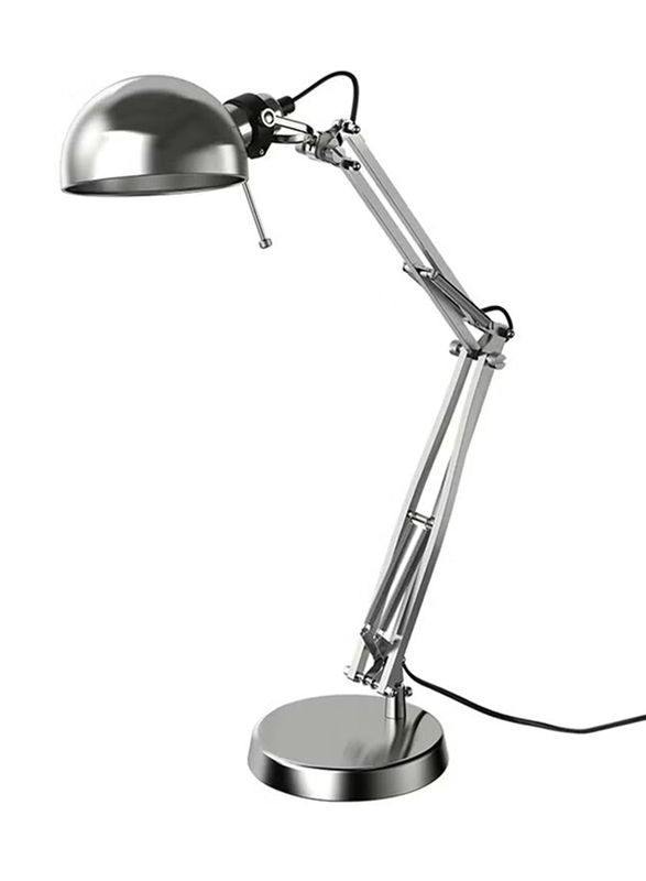 Nickel Plated Work Lamp, 35 x 15 x 12cm, Silver