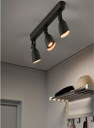 Ikea Hektar 3-Spots Ceiling Track Light, 16 x 9cm, Dark Grey
