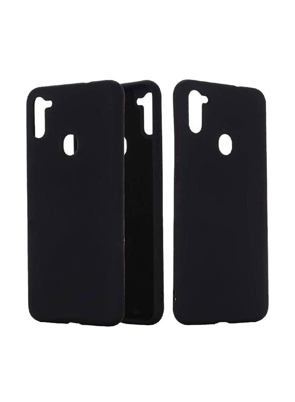 Samsung Galaxy M11 Soft Silicone Mobile Phone Back Case Cover, Black