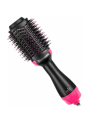 3-In-1 Hot Air Hair Dryer Brush, Black/Pink