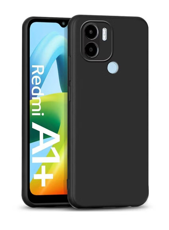 Redmi A1 Plus Protective Shockproof Soft Liquid Silicone Mobile Phone Back Case Cover, Black