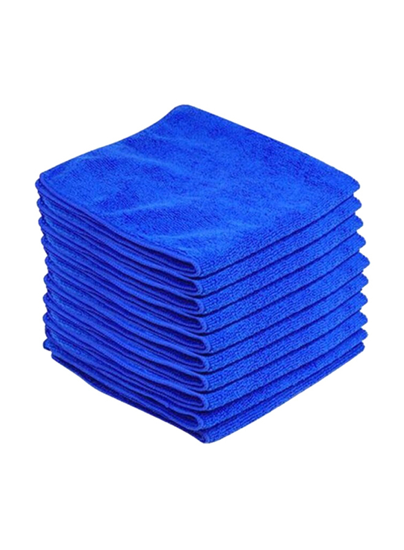 10-Piece Car Cleaning Microfiber Towel Set, Blue