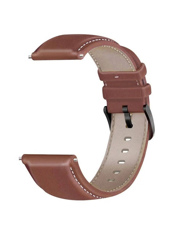 Replacement Genuine Leather Strap for Huawei Watch GT3, Brown