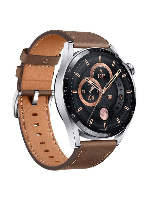 

Generic Replacement Genuine Leather Strap for Huawei Watch GT3 Pro, Brown