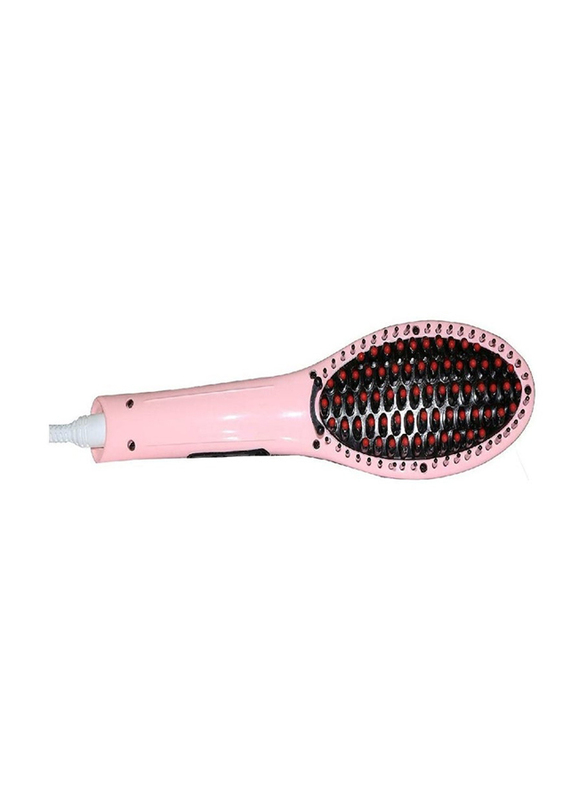 Xiuwoo Fast Hair Straightener Electric Comb Brush With LCD Display, Pink