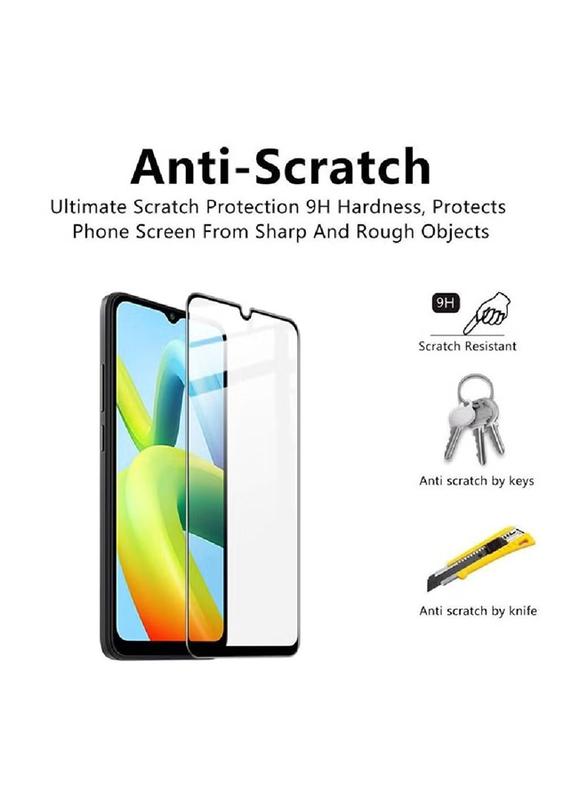 Xiaomi Redmi A1 Plus Shockproof Full Coverage Tempered Glass Screen Protector, 2 Piece, Clear