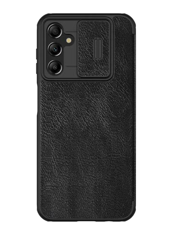 Nillkin Samsung Galaxy A34 5g Qin Leather Mobile Phone Case Cover with Slide Camera Protection, Black