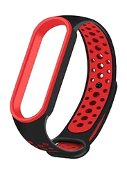 Silicone Replacement Wrist Band Waterproof Bracelet Strap for Xiaomi Mi 7, Red/Black