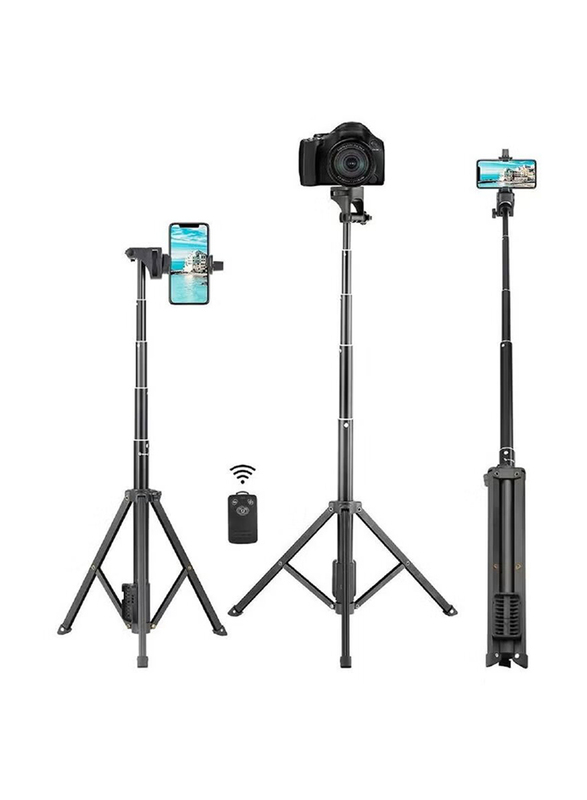 Universal Mobile Phone Selfie Stick Tripod with Wireless Remote, Black