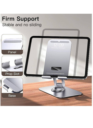 Adjustable Swivel Desktop Holder with 360 Degree Rotating Base, Silver