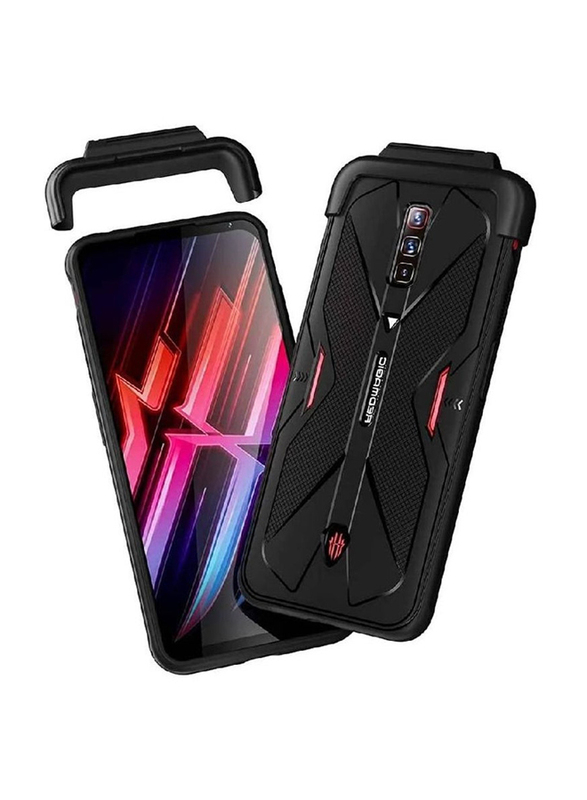 Red Magic 6 Shockproof Bumper Defender Protective Mobile Case Cover with 2-Piece Tempered Glass Screen Protector, Multicolour