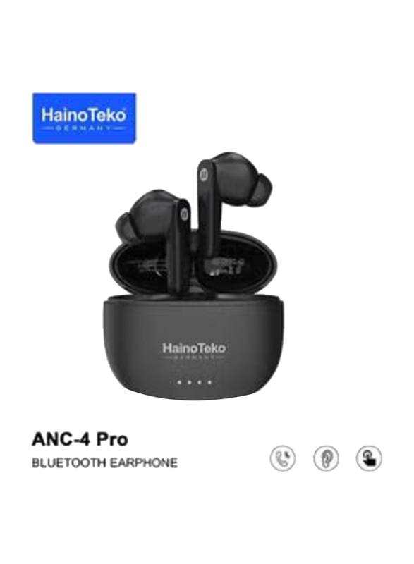 Haino Teko Germany ANC-4 Pro Wireless Bluetooth In-Ear Earbuds, Black