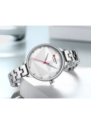 Curren Analog Watch for Women with Alloy Band, Water Resistant, 9047-1, Silver