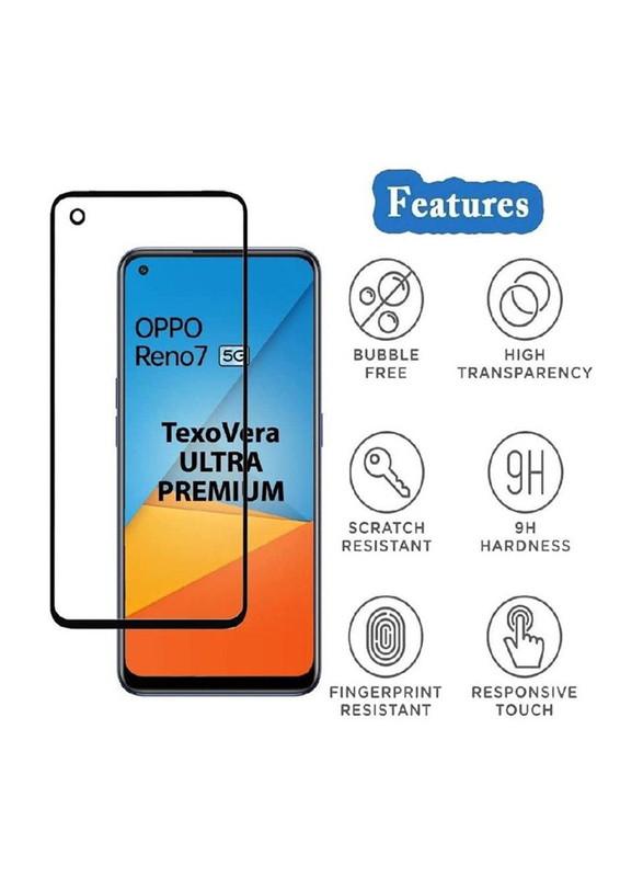 Oppo Reno 7 5g Full Screen Tempered Glass Screen Protector, Clear