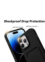 Olliwon Apple iPhone 14 Pro Max 6.7-inch Protective Shock-Absorbing Slim Fit Durable Wallet Mobile Phone Case Cover, Black