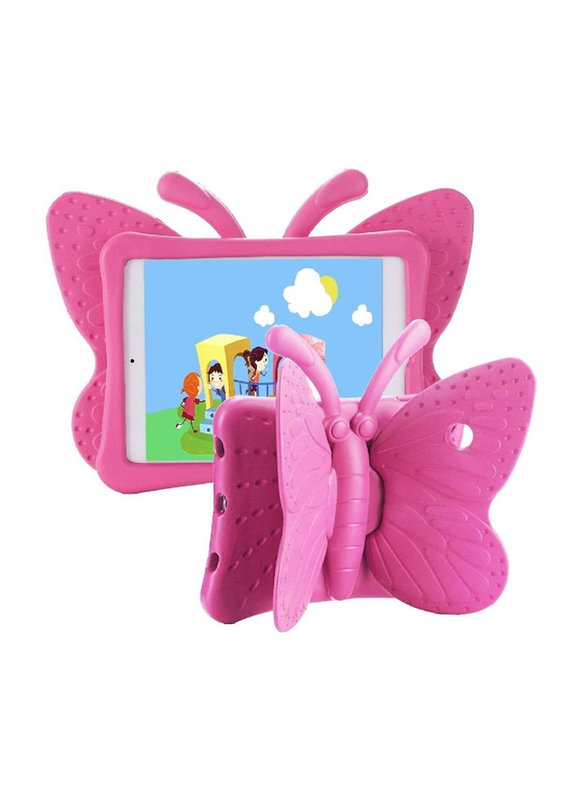 Apple iPad Air 9.7-inch Kids EVA Butterfly Stand Light Weight Tablet Case Cover, Rose Pink