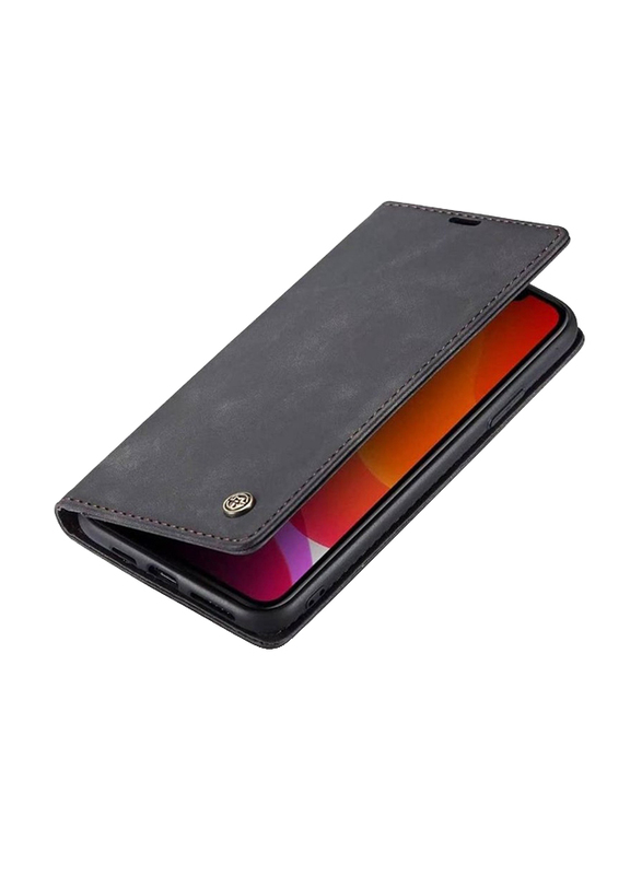 Samsung Galaxy A13 5G Leather Genuine Wallet Magnetic Flip Mobile Phone Case Cover, Black