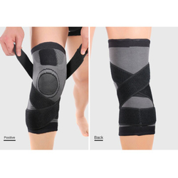 Sports Knee Brace Patella Support Protector Knee Wrap, Black/Grey