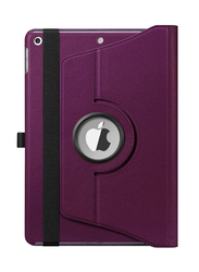 Apple iPad 10.2/10.5 Inch Leather 360 Degree Rotating Stand Folio Mobile Phone Case Cover, Purple