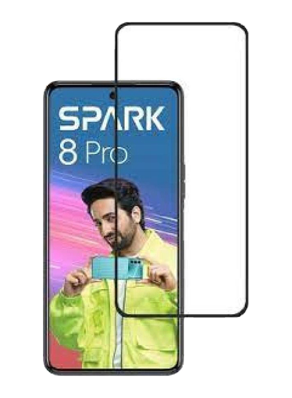 Tecno Spark 8 Pro Edge to Edge Tempered Glass Screen Protector, Clear