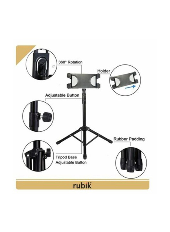 Rubik Universal Adjustable Tripod Holder Stand, Black