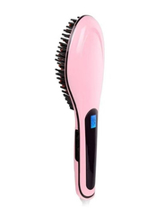 Fast Hair Straightener Electric Comb Brush With LCD Display, Pink