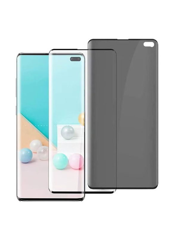 Samsung Galaxy S10 Plus Privacy+5D Tempered Glass Screen Protector, 2-Piece, Clear