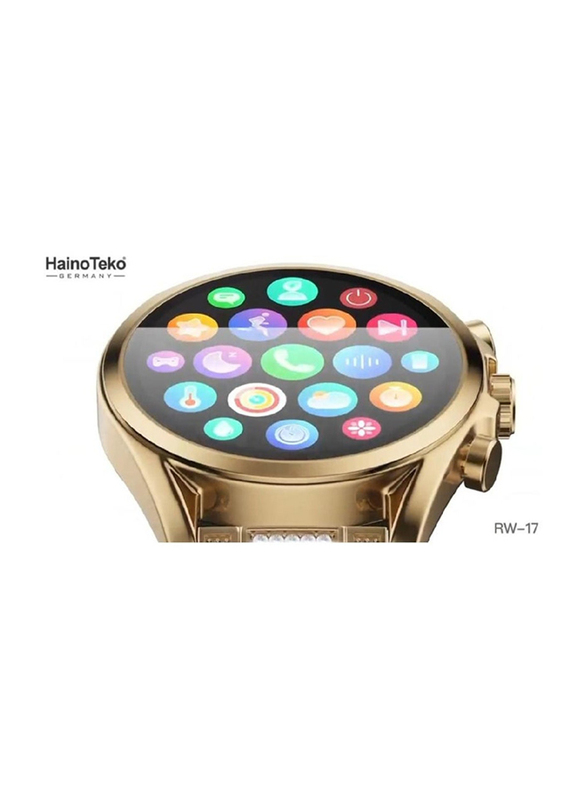 Haino Teko Germany RW-17 Bluetooth HD Calling Smartwatch Combo, Gold