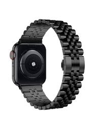 Stainless Steel Solid Metal Bracelet Strap for Apple Watch Series 7/6/5/4/3/2/SE 41mm/40mm/38mm, Black