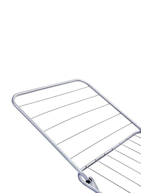 Large Folding Clothes Airer - Drying Space Laundry Washing Durable Metal Drying Rack, Silver