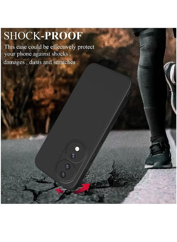 ZooMee Honor 70 Protective Shockproof Anti-Fingerprint Silicone Soft Thin Mobile Phone Case Cover, Black