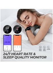 Ultra-Long Battery Life Heart Rate and Activity Tracking Smartwatch, Black