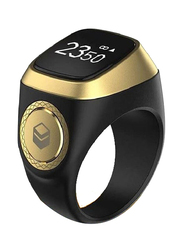 Digital Bluetooth Smart Zikr Tasbih Ring Prayer Reminder with OLED Display, Black
