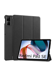 11-inch Xiaomi Redmi Pad SE (2023) Tri-fold Slim Lightweight Hard Shell Smart Protective Tablet Case Cover with Multi-Angle Stand, Black