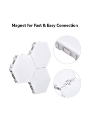 6-Piece Hexagon Smart Modular Touch-Sensitive LED Wall Light Panels, White