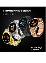 Haino Teko Full Screen Touch Heart Rate Monitoring Ultra Smartwatch with Bluetooth Calling, Gold