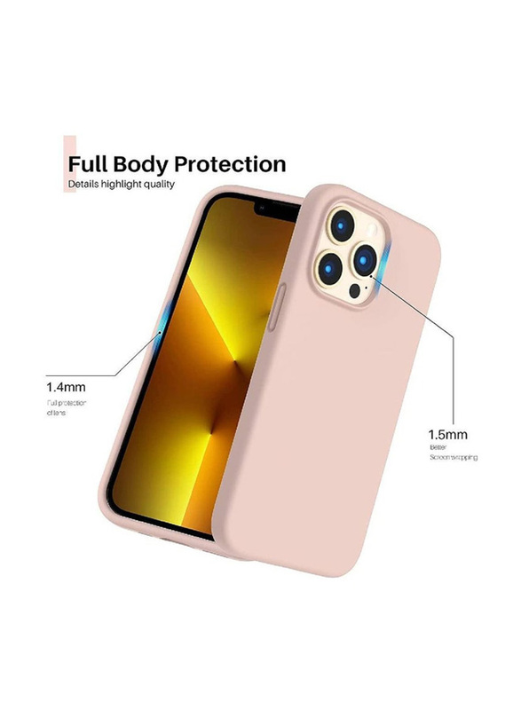 Apple iPhone 13 Pro Max Protective Soft Silicone Shockproof Slim Thin Back Mobile Phone Case Cover, Pink