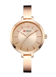 Curren Analog Watch for Women with Alloy Band, J3184RG-KM, Gold