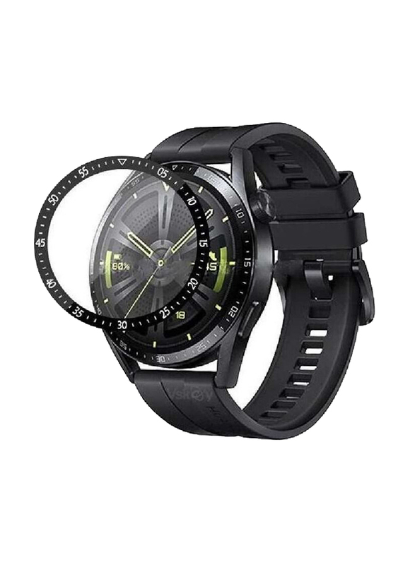 2-Piece Tempered Glass Screen Protector for Huawei Watch GT3 Pro 46 mm, Clear/Black