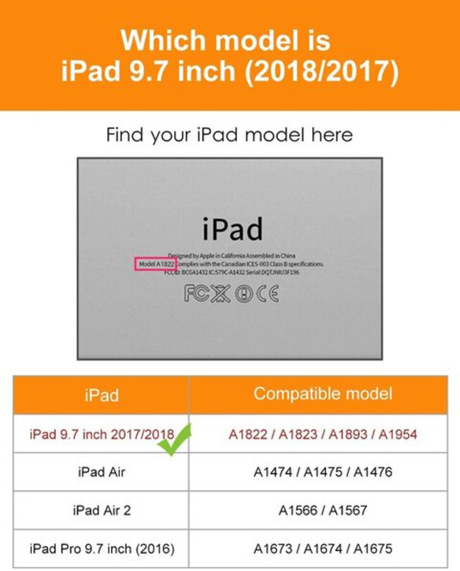 Apple iPad 9.7-inch 5th/6th Gen 2018/2017 Auto Sleep Wake Ultra Slim Lightweight Soft TPU Smart Tablet Flip Case Cover, Red