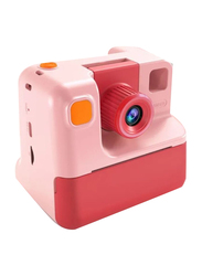 Kids Camera Instant Print Camera with TF Card Print Paper, 26MP, 1080P, Pink